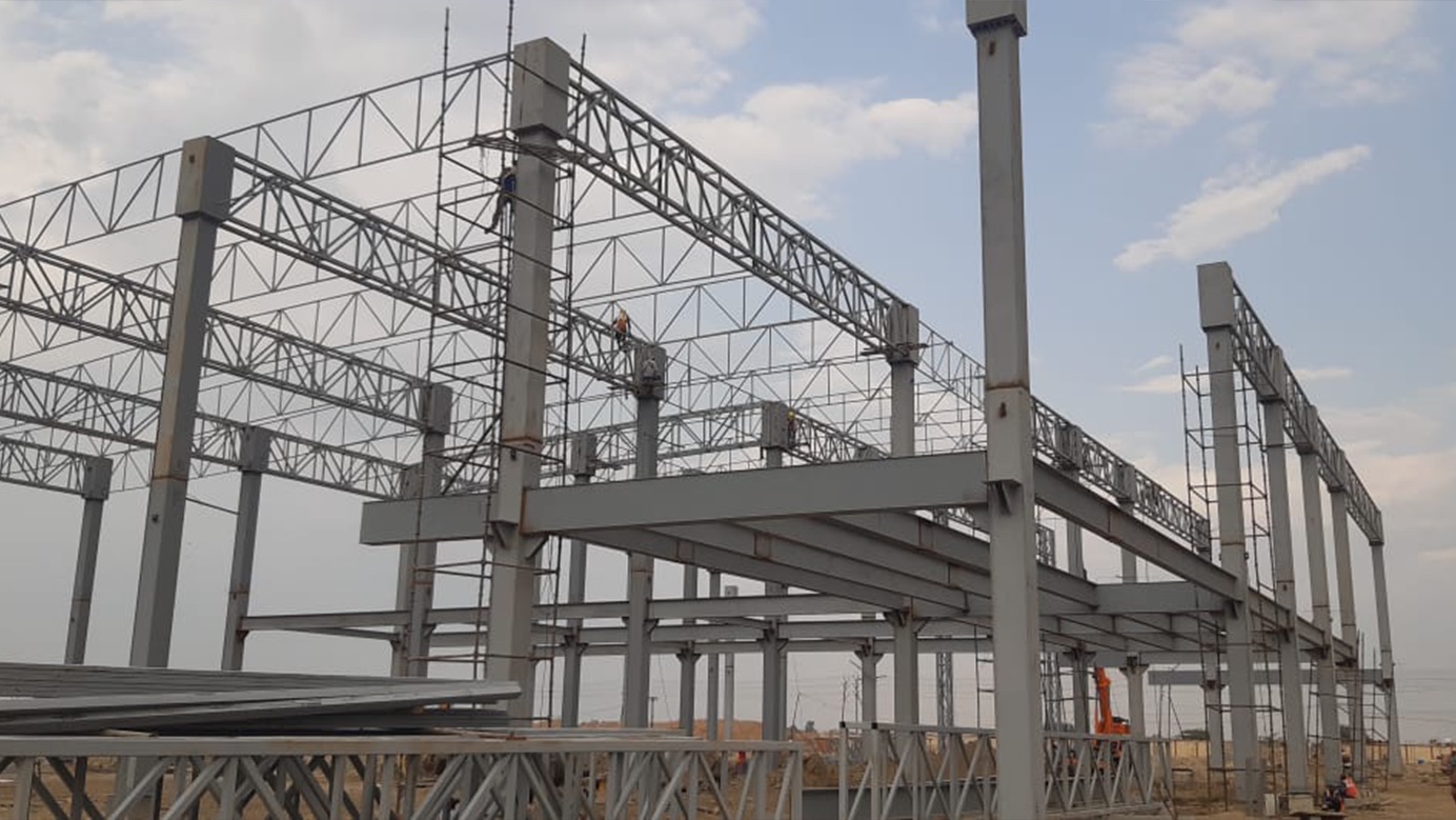 Aviation infrastructure steel erection